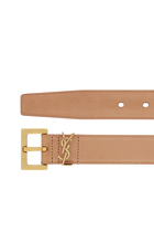 Monogram YSL Leather Belt